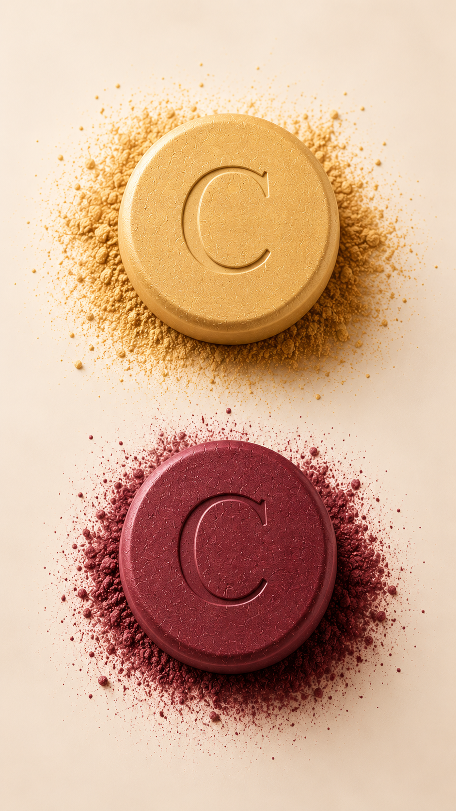 ClearSip tablets — gold Pre and burgundy Reset